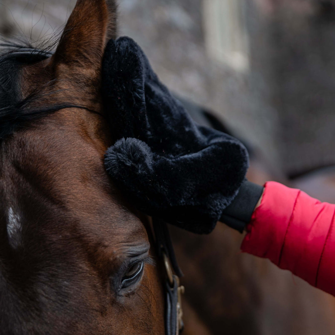 Weicher Fellpflegehandschuh aus Lammwolle-Imitat